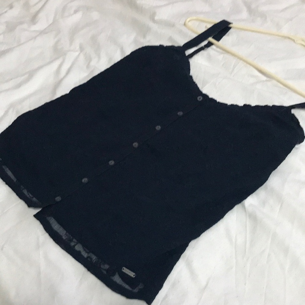 Navy blue Hollister tank top button up